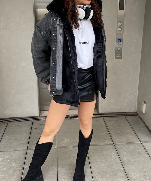 Roger&Raw デニムジャケット gジャン ファー×デニムジャケット