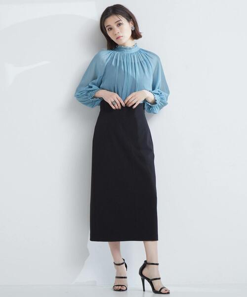 Tiara ブラウス シャツ 「定番」2wayフリルネックブラウス