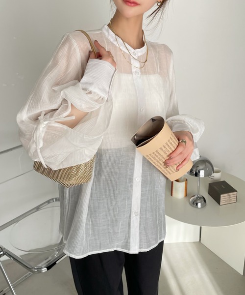 ブラウス シャツ 2WAYスリットブラウス577729 レディース Heather ブラウス シャツ フロントスリットブラウス 141584