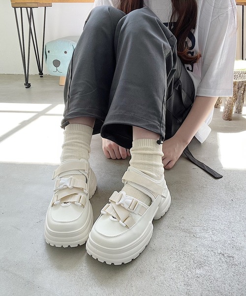Nana スニーカー ベルト厚底シューズ レディース : ZOZOTOWN Yahoo!店