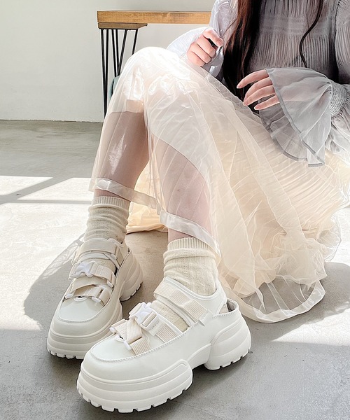 スニーカー ベルト厚底シューズ レディース : ZOZOTOWN Yahoo!店