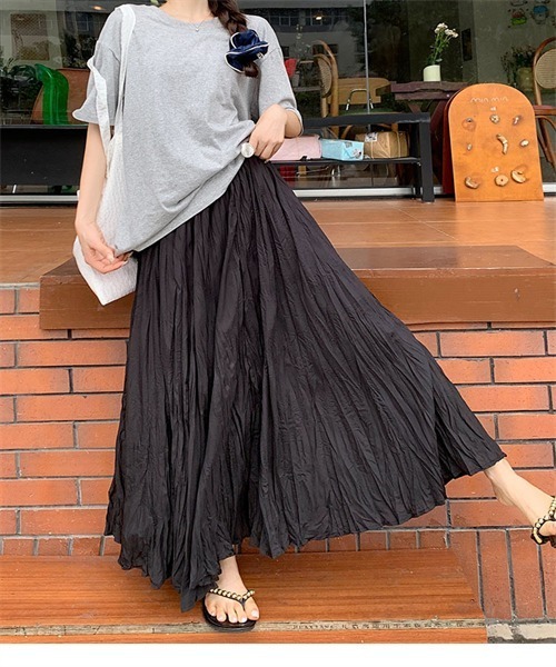 Gfore 大人気スカート　美品 FREE STYLISTS スカート 皺加工フレアマキシ丈スカート : ZOZOTOWN