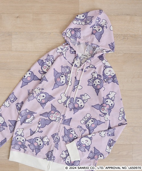 sanrio（サンリオ） パーカー サンリオキャラクターズ 総柄ZIPパーカー