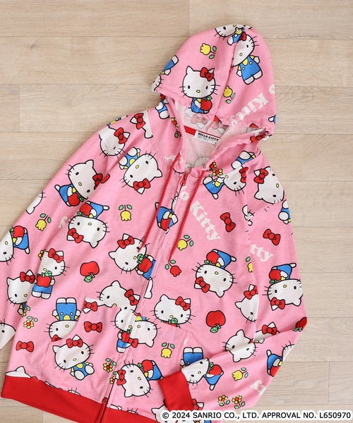 sanrio（サンリオ） パーカー サンリオキャラクターズ 総柄ZIPパーカー