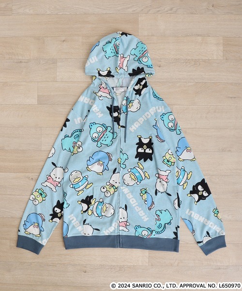 sanrio（サンリオ） パーカー サンリオキャラクターズ 総柄ZIPパーカー