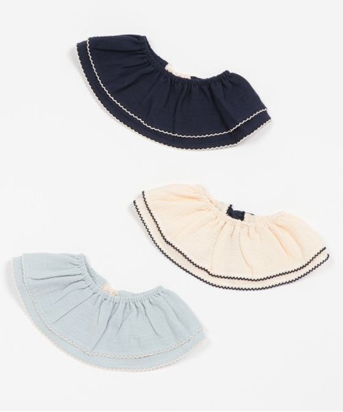 petit main スタイ よだれかけ ピコミシン付きフリル襟スタイ