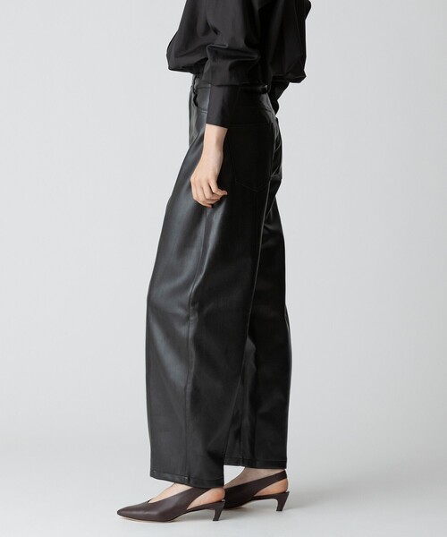 allureville（アルアバイル） パンツ フェイクレザーフロントシーム