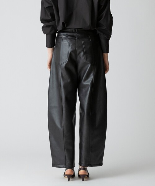 allureville パンツ フェイクレザーフロントシームパンツ