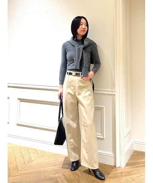 allureville（アルアバイル） パンツ フェイクレザーフロントシーム