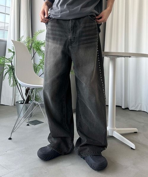 ジーンズ サイドスタッズデニム メンズ レディース : ZOZOTOWN Yahoo