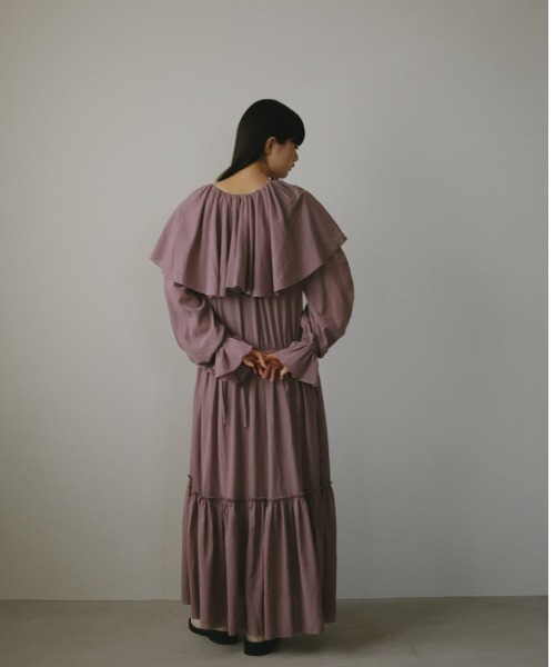 ワンピース ラッフルフリルロングドレスの画像