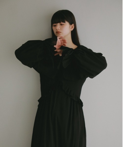 CASA FLINE ワンピース ラッフルフリルロングドレス : ZOZOTOWN