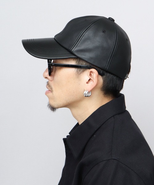 Mr.COVER メッシュキャップ キャップ 帽子 本革 シープレザー ロング