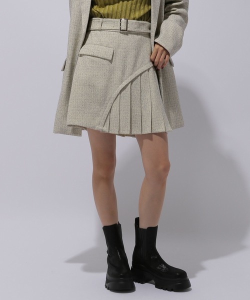 HARE セットアップ 2Pミドルジャケット＊アシメプリーツショートパンツ  