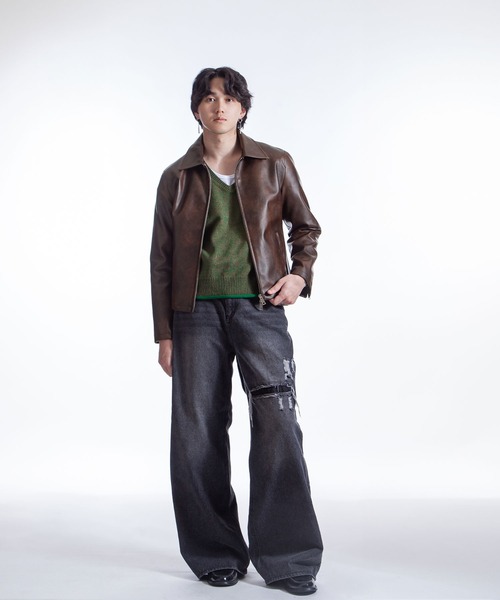 ZIP FIVE -White Line- ブルゾン アウター 「White Line」 ミニマル