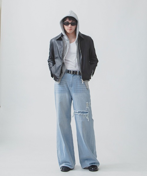 ZIP FIVE -White Line- ブルゾン アウター 「White Line」 ミニマル