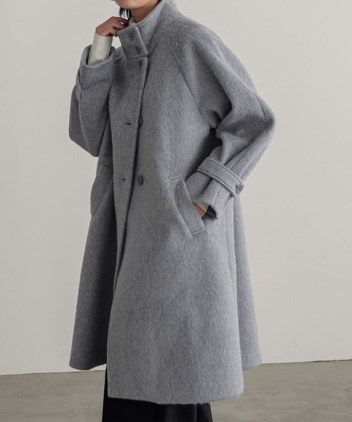for/c ステンカラーコート コート シャギースタンドロングコート