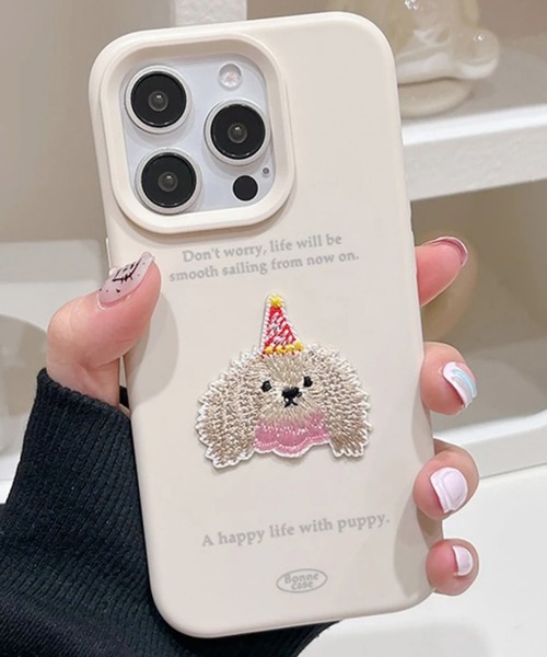 スマホケース 「 ammy. / エイミードット 」 ドッグ ワッペン