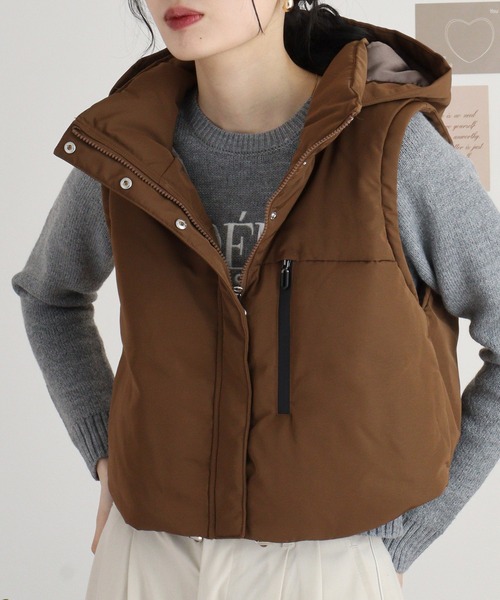 EGLANTINE（エグランティーヌ） ダウンベスト ベスト クロップド丈