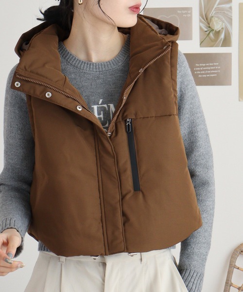 EGLANTINE（エグランティーヌ） ダウンベスト ベスト クロップド丈