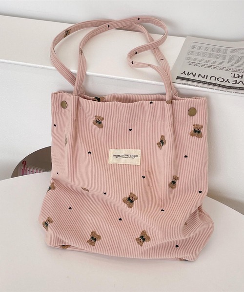 Mignonjour トートバッグ Mignonjour/くまコーデュロイトート