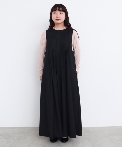 l'atelier du savon ストライプ ノースリーブチュニック l'atelier du savon ワンピース TRプリーツタックノースリ