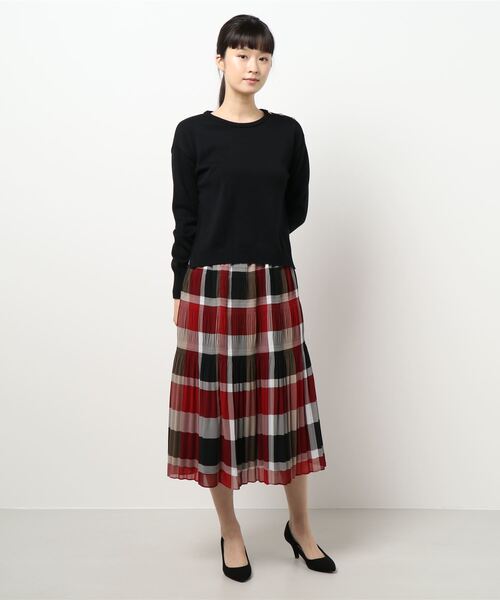 BLUE LABEL CRESTBRIDGE」 フレアスカート 38 ベージュ レディース 