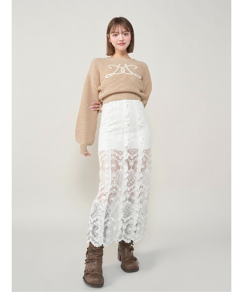 Darich ニット セーター ロゴワッフルニットトップス レディース