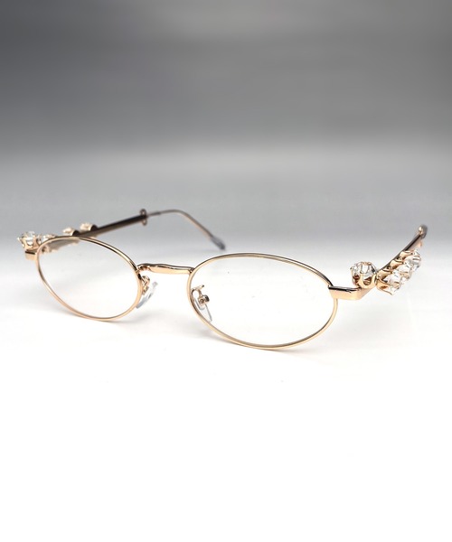 サングラス オーバル ビジュー バタフライ メタル リムレス UVカット サングラス メガネ 韓国 ストリート メンズ レディース レディース メンズ | Candlestick | 25