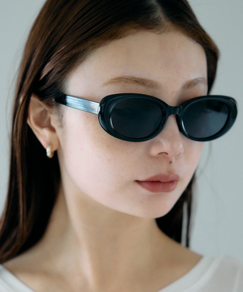 サングラス オーバル ビジュー バタフライ メタル リムレス UVカット サングラス メガネ 韓国 ストリート メンズ レディース レディース メンズ | Candlestick | 31