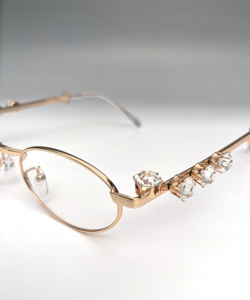 サングラス オーバル ビジュー バタフライ メタル リムレス UVカット サングラス メガネ 韓国 ストリート メンズ レディース レディース メンズ | Candlestick | 28