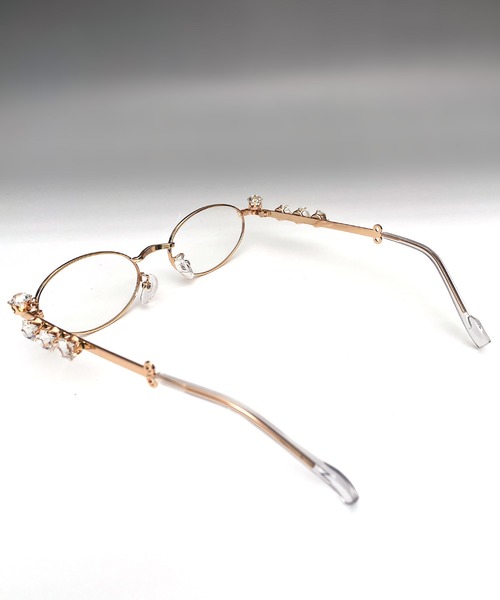 サングラス オーバル ビジュー バタフライ メタル リムレス UVカット サングラス メガネ 韓国 ストリート メンズ レディース レディース メンズ | Candlestick | 30