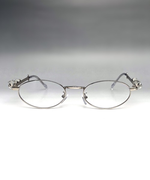 サングラス オーバル ビジュー バタフライ メタル リムレス UVカット サングラス メガネ 韓国 ストリート メンズ レディース レディース メンズ | Candlestick | 20