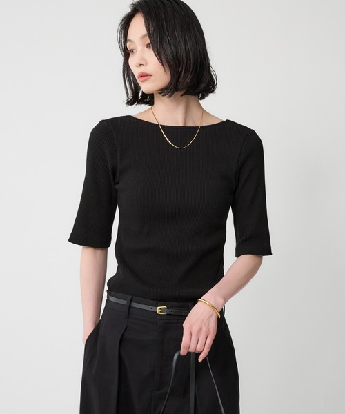 BABYLONE（バビロン） tシャツ 「洗濯可」カップ付き5分袖プルオーバー 