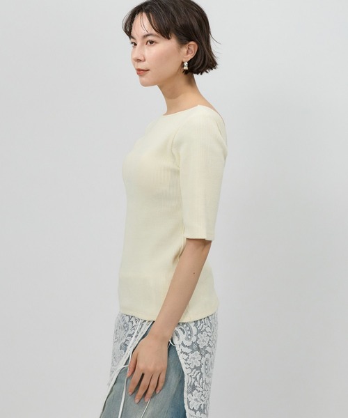 トップス　バビロン BABYLONE（バビロン） tシャツ 「洗濯可」カップ付き5分袖プルオーバー