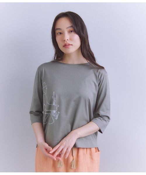 tシャツ Mercerization Jersey チェーン刺繍Ｔシャツ レディース