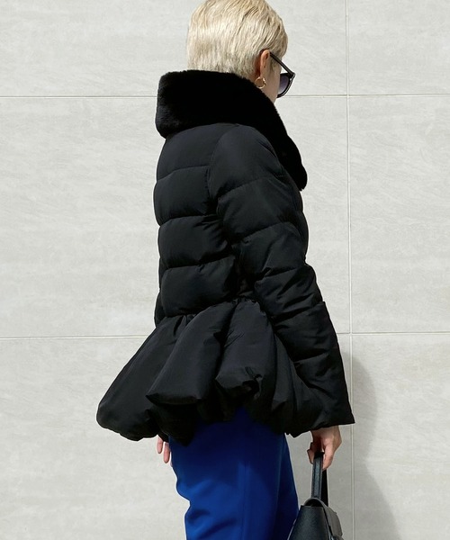 JENNE フリル裾付き ブラックダウンジャケット Mサイズ phenix（プラスフェニックス） ダウンジャケット ダウン 別注 GORE-TEX