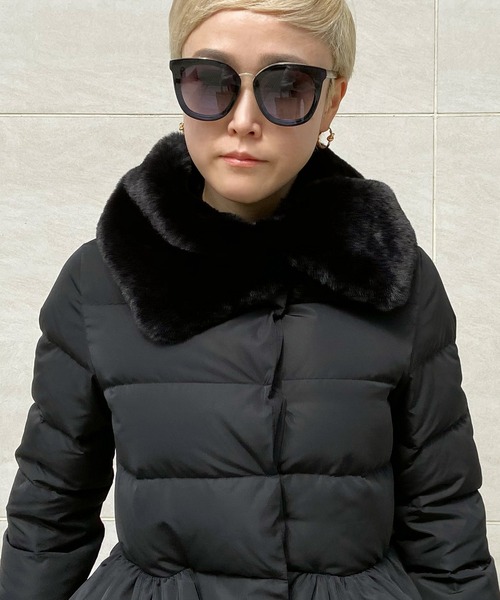 JENNE フリル裾付き ブラックダウンジャケット Mサイズ JENNE」 ダウンジャケット MEDIUM ブラック レディース : ZOZOTOWN