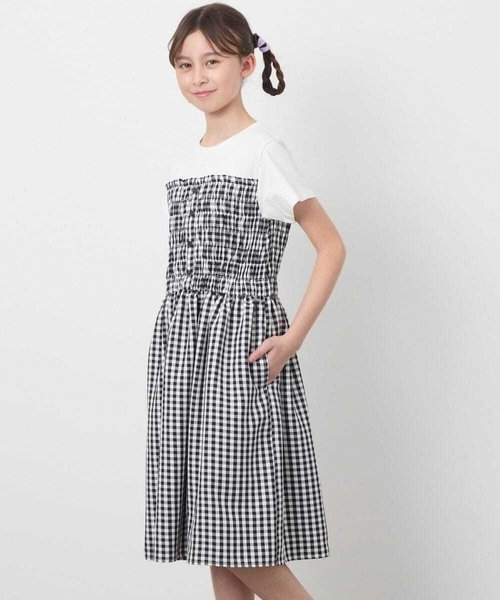 a.v.v（アー・ヴェ・ヴェ） ワンピース 「140-150」ドッキングデザイン