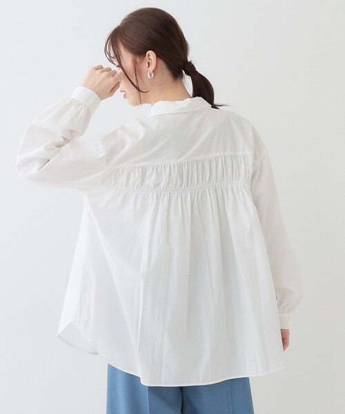 SHOO・LA・RUE ブラウス シャツ 「洗える」バックギャザーが