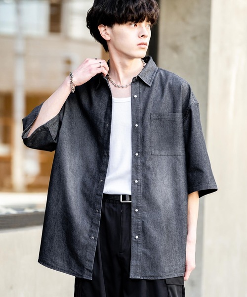 Rocky Monroe シャツ オーバーサイズユーズドケミカルウォッシュ