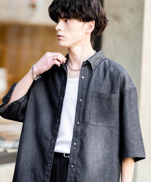 Rocky Monroe シャツ オーバーサイズユーズドケミカルウォッシュ