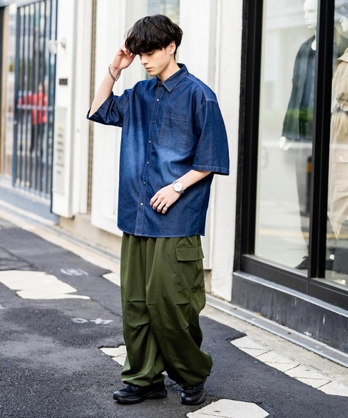 Rocky Monroe シャツ オーバーサイズユーズドケミカルウォッシュ