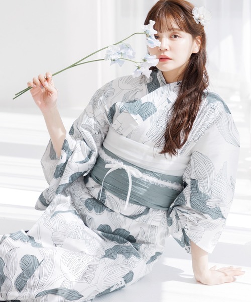 【未使用 】dita 浴衣 セット 着付けbook付き Dita レディース 浴衣 セット 簡単（ゆかた・しわ兵児帯・下駄