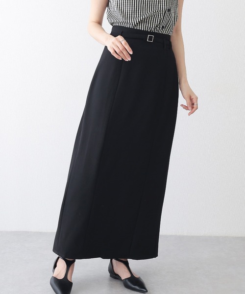 ブラックスリットスカート STYLEMIXER スカート フロントジップスリットスカート