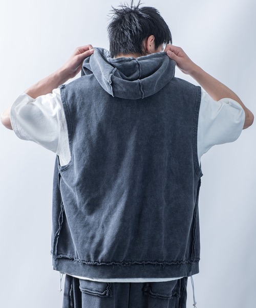 Starting Over ベスト ジレ one point sleeveless zip hoodie