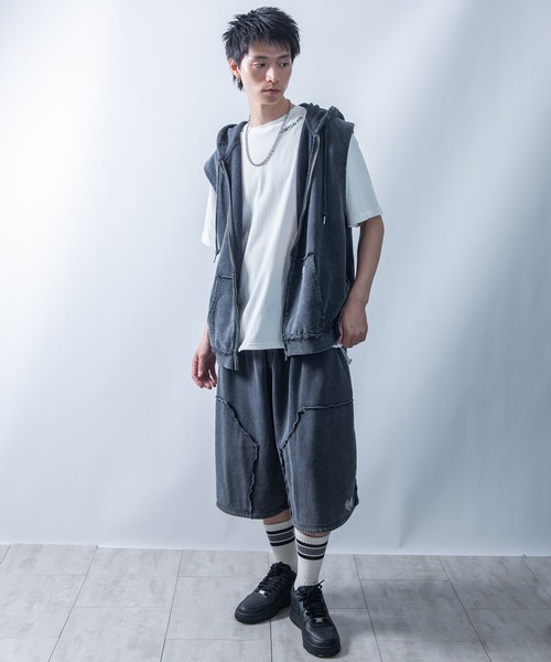 Starting Over ベスト ジレ one point sleeveless zip hoodie