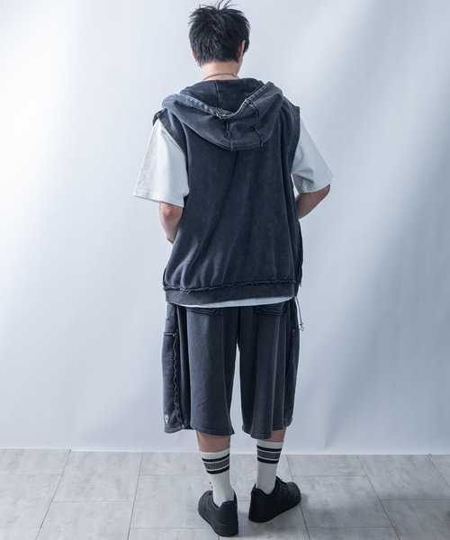 Starting Over ベスト ジレ one point sleeveless zip hoodie