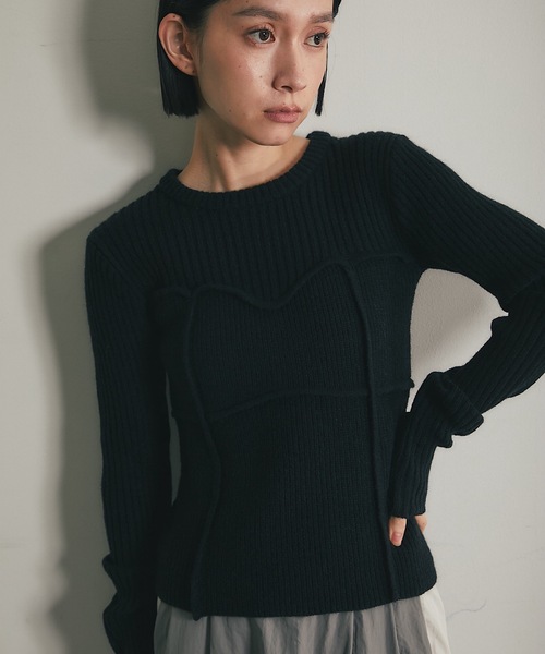 黒◆Sサイズ/長袖ニット セーター SHIPS（シップス） セーター ニット SHIPS:「洗濯機可能」SOLOTEX(R