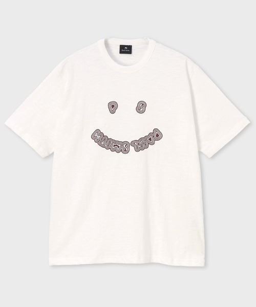 Paul Smith/ポールスミス パリコレモデル 七分袖カットソー Tシャツ PS Paul Smith tシャツ Happy” グラフィック 半袖カットソー